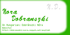 nora dobranszki business card